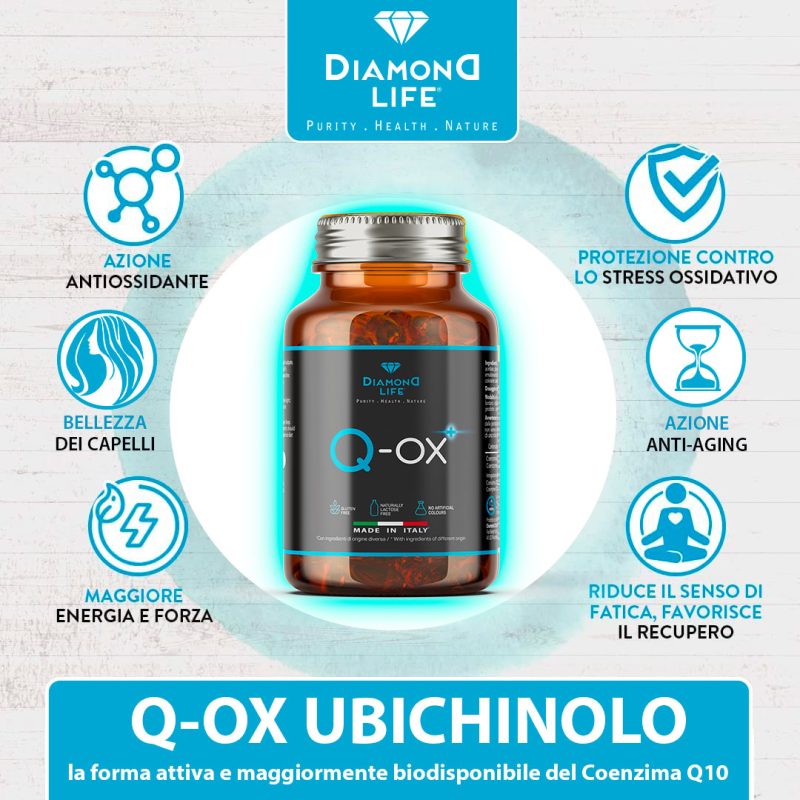 Q-OX | Q10 Ubichinolo Kaneka Bio Potenziato Powered by HIT | Biologicamente Attivo e 8 Volte Più Biodisponibile | Coenzima Q10 | 30 Softgel - immagine 4