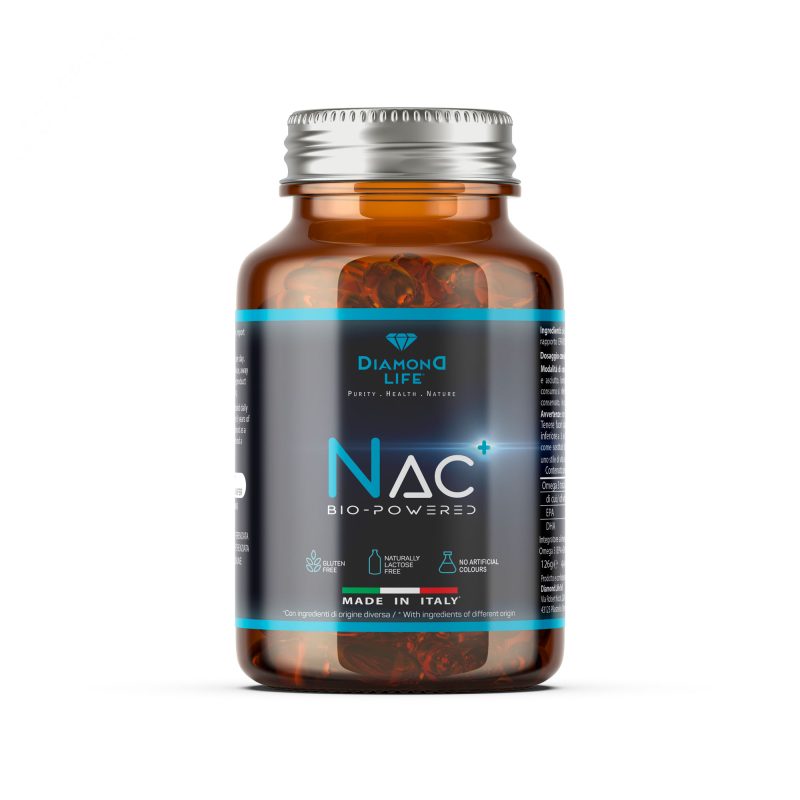 NAC BIO-POWERED - Nutraceutico POTENZIATO negli Effetti Antiossidanti e Detox | N-Acetil-Cisteina - Precursore del Glutatione - Alta Biodisponibilità - 90 Capsule