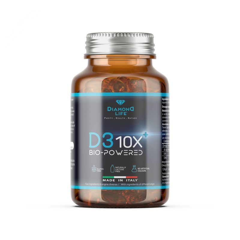 D3-10X + Bio-Powered – Vitamina D3 Ultra Potente 10.000 I.U con Formulazione Retard | 30 Softgel